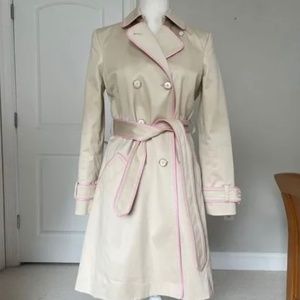 Coach Tan With Pink Trim Trench